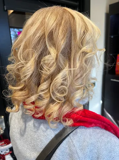 Bright blonde ringlet curls