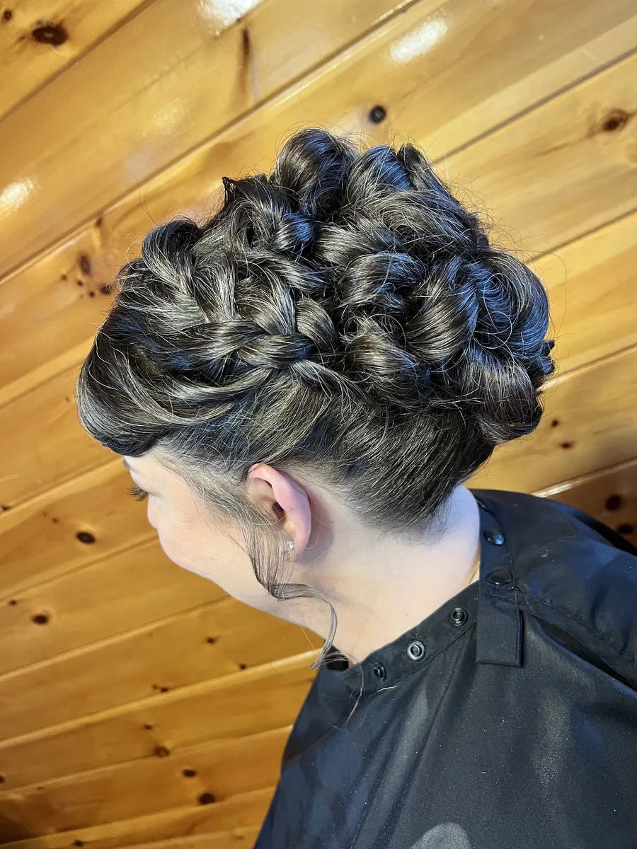 Textured event updo at Infinity Salon